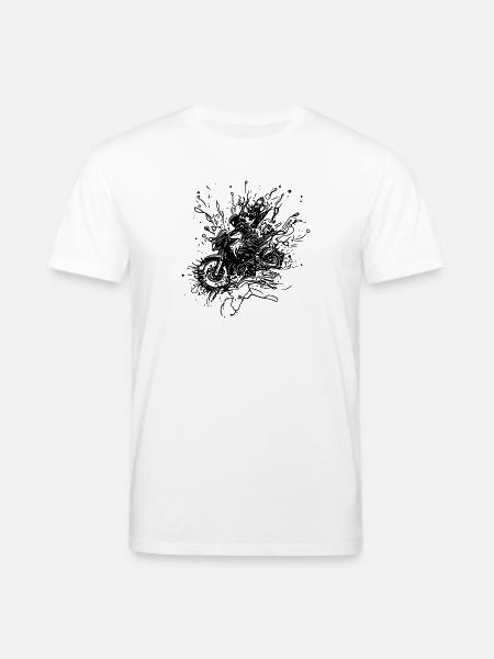Racing Motorcycle Tattoo Splash Style - Stanley/Stella CREATOR Unisex Organic T-Shirt - white