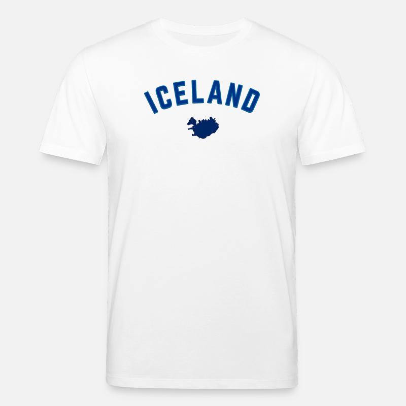 Iceland Blau Karte Bogen Design - Stanley/Stella Unisex Bio-T-Shirt CREATOR  - Weiß