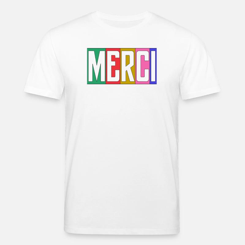 MERCI. THANKS. ANNIVERSAIRE. NAISSANCE. RETRAITE. - T-shirt bio CREATOR Stanley/Stella Unisexe - blanc