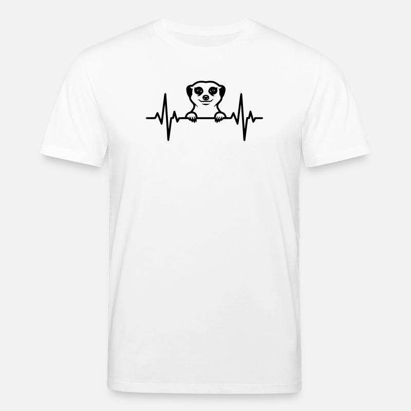 Erdmännchen Herzschlag Illustration - Stanley/Stella Unisex Bio-T-Shirt CREATOR  - Weiß