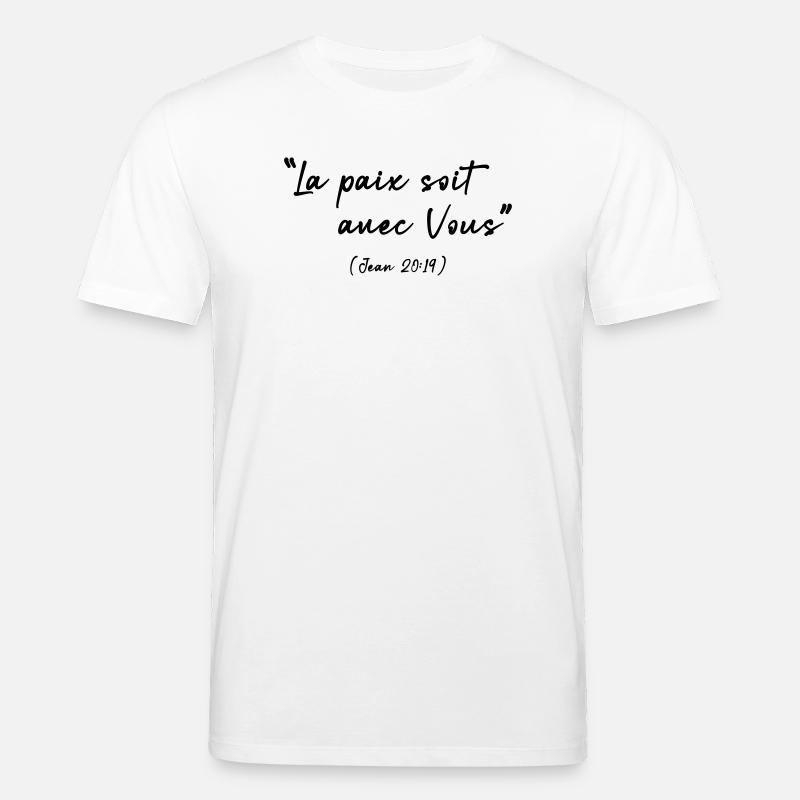 Friede sei mit dir (Johannes 20,19) - Stanley/Stella Unisex Bio-T-Shirt CREATOR  - Weiß