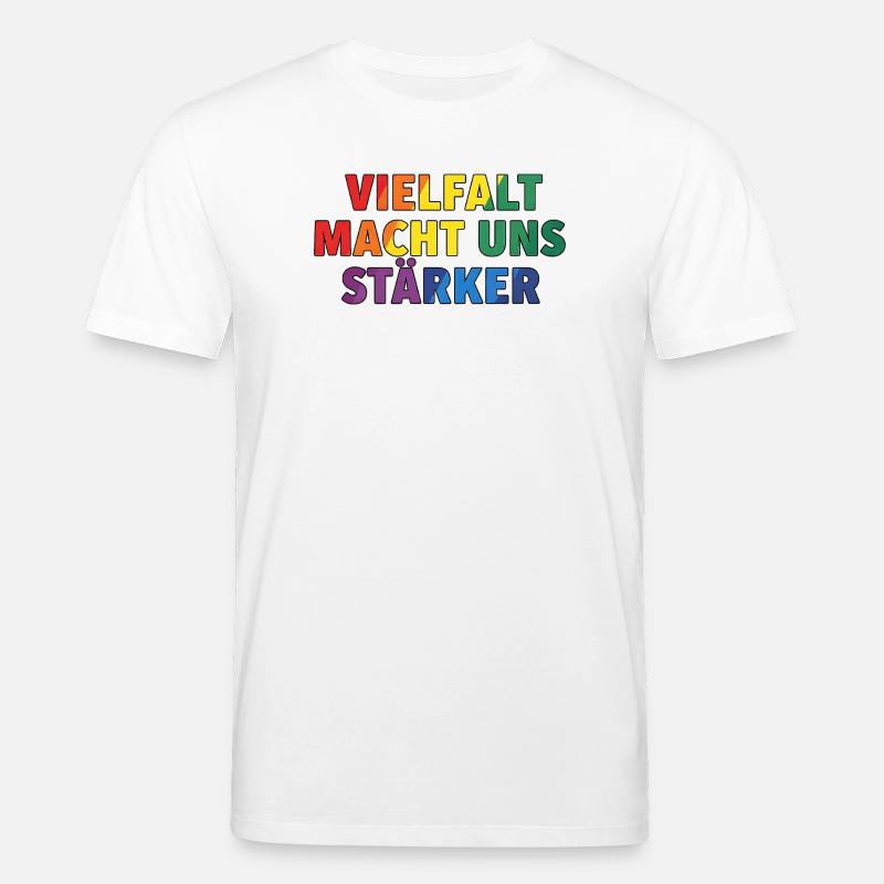 Diversity makes us stronger – Regenbogen Design - Stanley/Stella CREATOR Unisex Organic T-Shirt - white