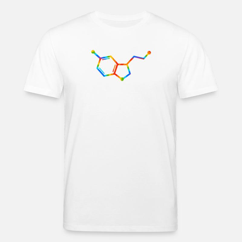 Regenbogenmolekülgeometrie – Seratonin - Stanley/Stella Unisex Bio-T-Shirt CREATOR  - Weiß