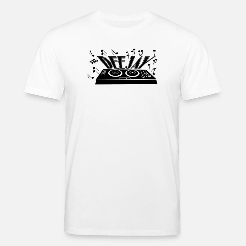 Deejay mit Plattenspieler und Tönen - Stanley/Stella Unisex Bio-T-Shirt CREATOR  - Weiß