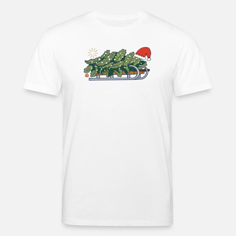 Weihnachtsbaum auf einem Schlitten - Stanley/Stella Unisex Bio-T-Shirt CREATOR  - Weiß