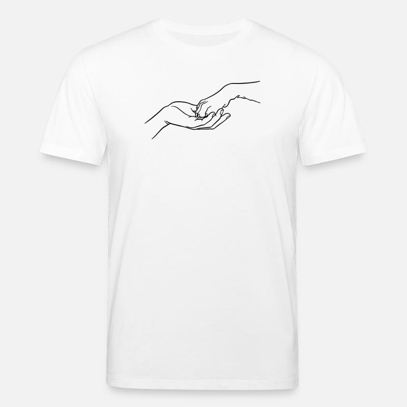 « Éternellement connectés » (patte en main) - T-shirt bio CREATOR Stanley/Stella Unisexe - blanc