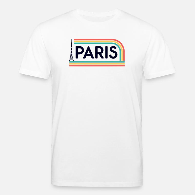 Paris Rainbow Retro - Stanley/Stella Unisex Bio-T-Shirt CREATOR  - Weiß