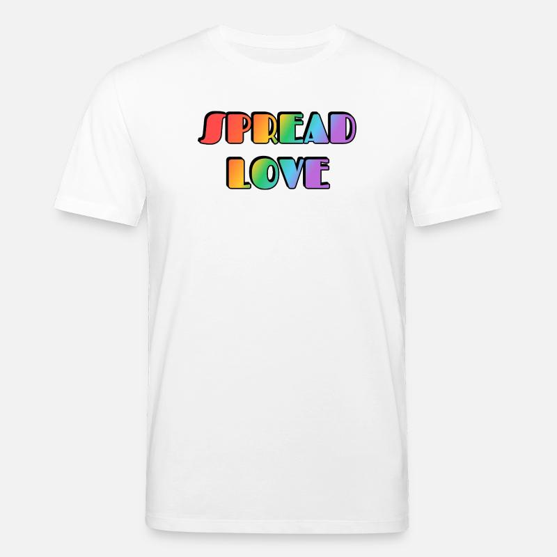 Typographie arc-en-ciel Spread Love - T-shirt bio CREATOR Stanley/Stella Unisexe - blanc