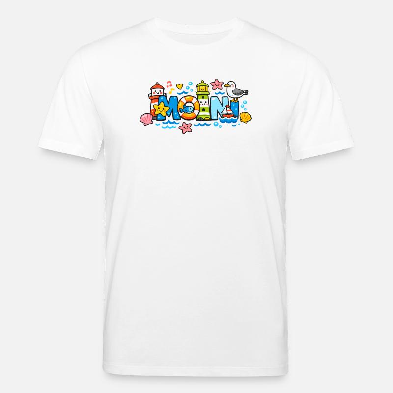 MOIN Möwe Leuchtturm Maritim Bunt - Stanley/Stella Unisex Bio-T-Shirt CREATOR  - Weiß