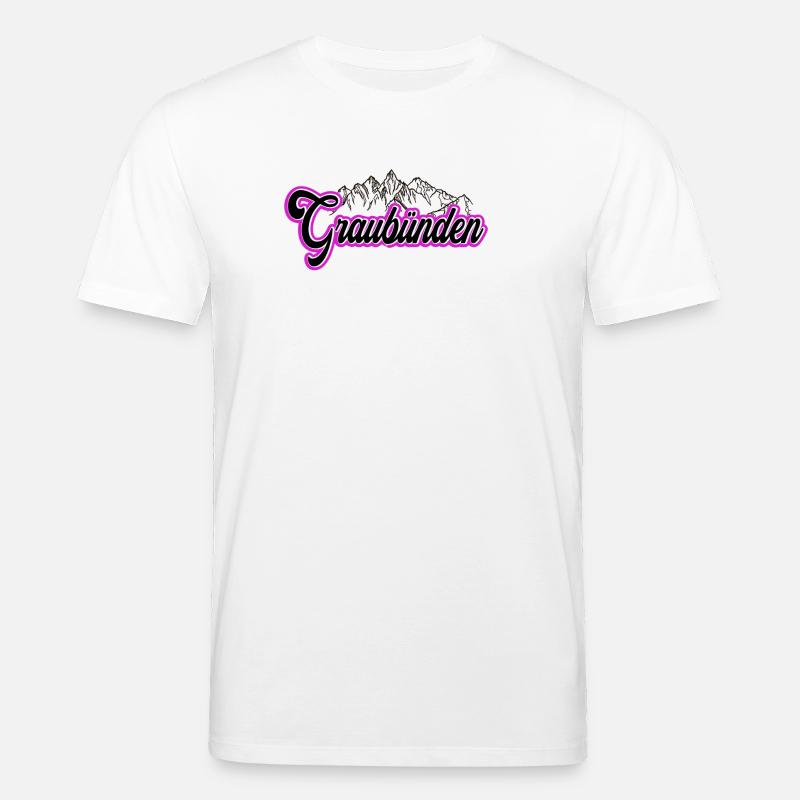 Graubünden Berglandschaft Schrift - Stanley/Stella Unisex Bio-T-Shirt CREATOR - Weiß