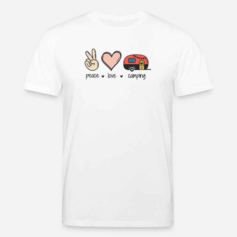 Frieden Liebe Camping - Stanley/Stella Unisex Bio-T-Shirt CREATOR  - Weiß