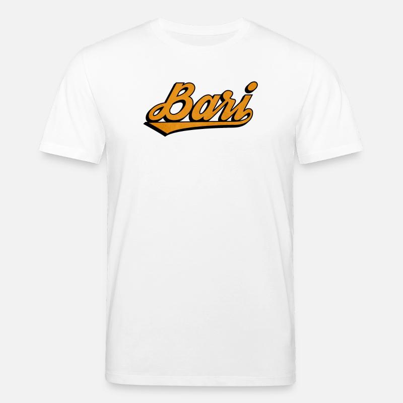 Bari Script: Orange Retro Logo - Stanley/Stella CREATOR Unisex Organic T-Shirt - white