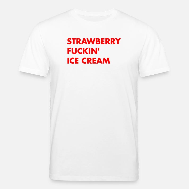 Erdbeer Eis - roter Schriftzug - Stanley/Stella Unisex Bio-T-Shirt CREATOR  - Weiß