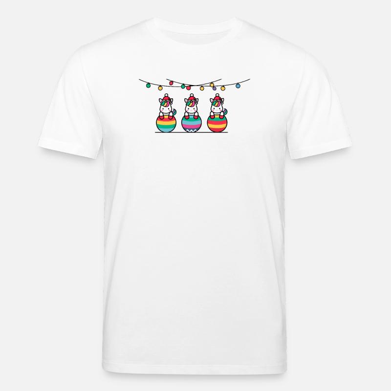 3 Einhörner Weihnachtskugeln Freunde - Stanley/Stella Unisex Bio-T-Shirt CREATOR  - Weiß