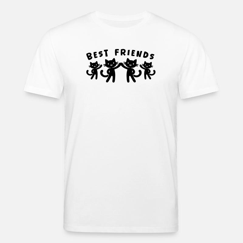 Beste Freunde Katzen - Stanley/Stella Unisex Bio-T-Shirt CREATOR  - Weiß
