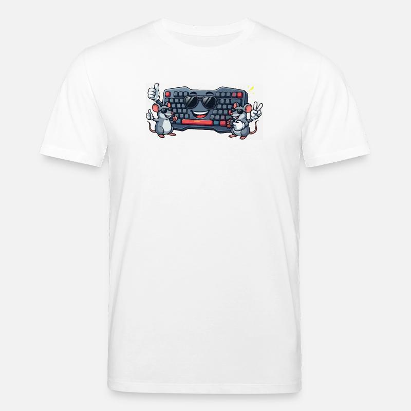 Duo de souris à clavier - T-shirt bio CREATOR Stanley/Stella Unisexe - blanc