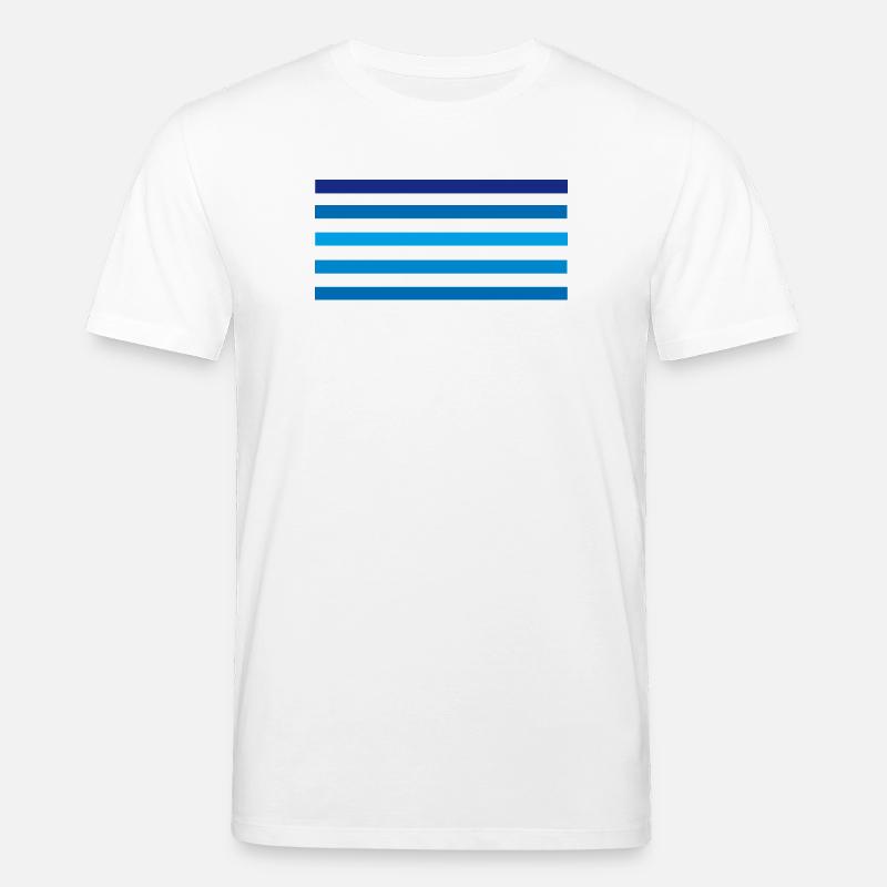 Blaue Streifen Minimal - Stanley/Stella Unisex Bio-T-Shirt CREATOR  - Weiß