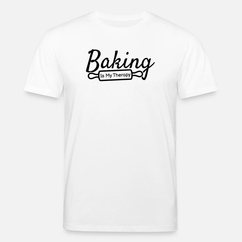 Baking Is My Therapy – Backen Spruch - Stanley/Stella Unisex Bio-T-Shirt CREATOR  - Weiß