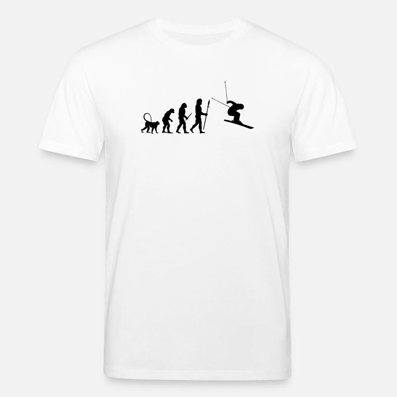Évolution du skieur - T-shirt bio CREATOR Stanley/Stella Unisexe - blanc