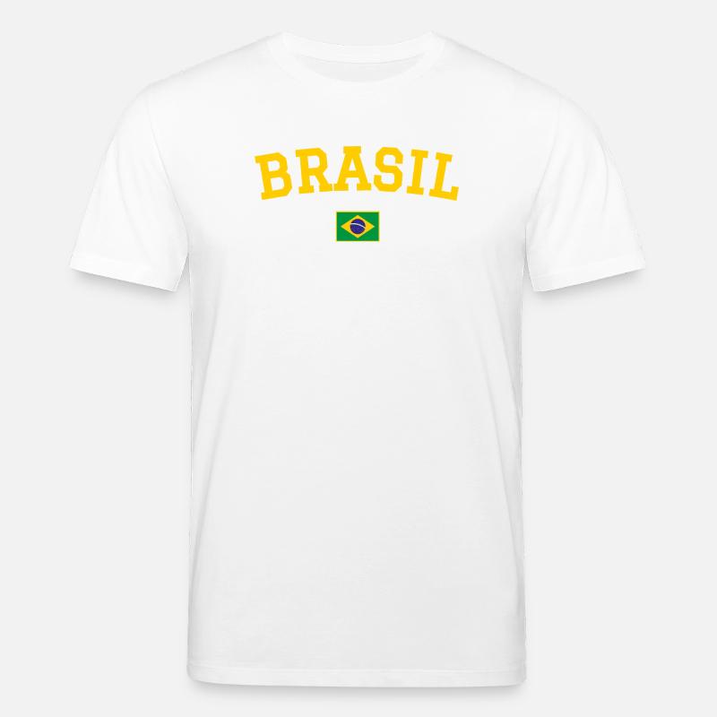Drapeau du Brésil jaune - T-shirt bio CREATOR Stanley/Stella Unisexe - blanc