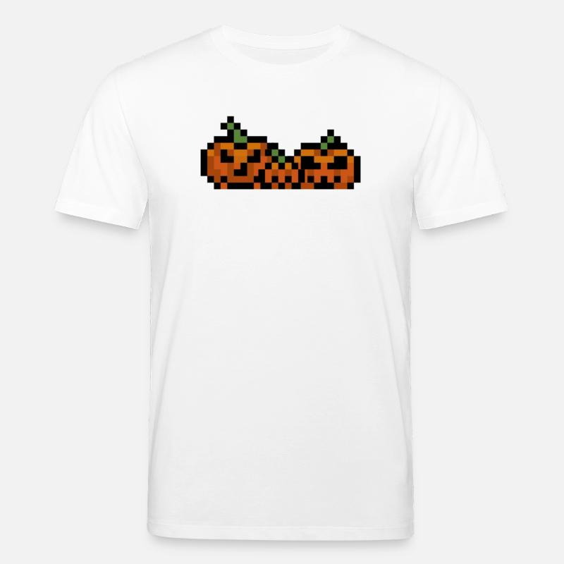 Pixel Kürbis Retro 8Bit Design - Stanley/Stella Unisex Bio-T-Shirt CREATOR  - Weiß