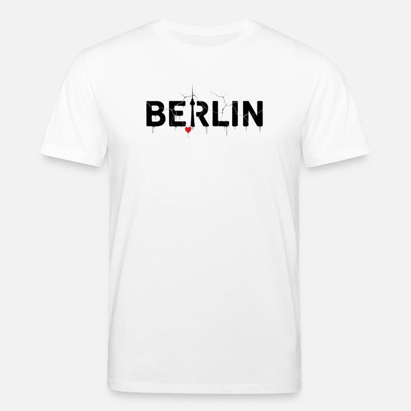 Berliner Skyline mit Blitz und Herz - Stanley/Stella Unisex Bio-T-Shirt CREATOR  - Weiß