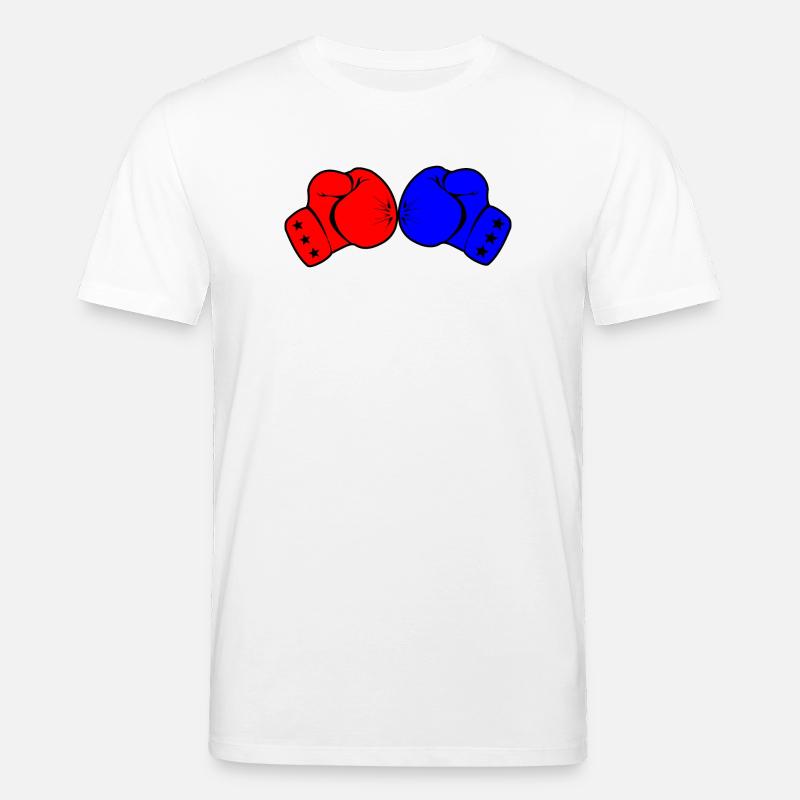 Zwei Boxhandschuhe rot und blau - Stanley/Stella Unisex Bio-T-Shirt CREATOR  - Weiß