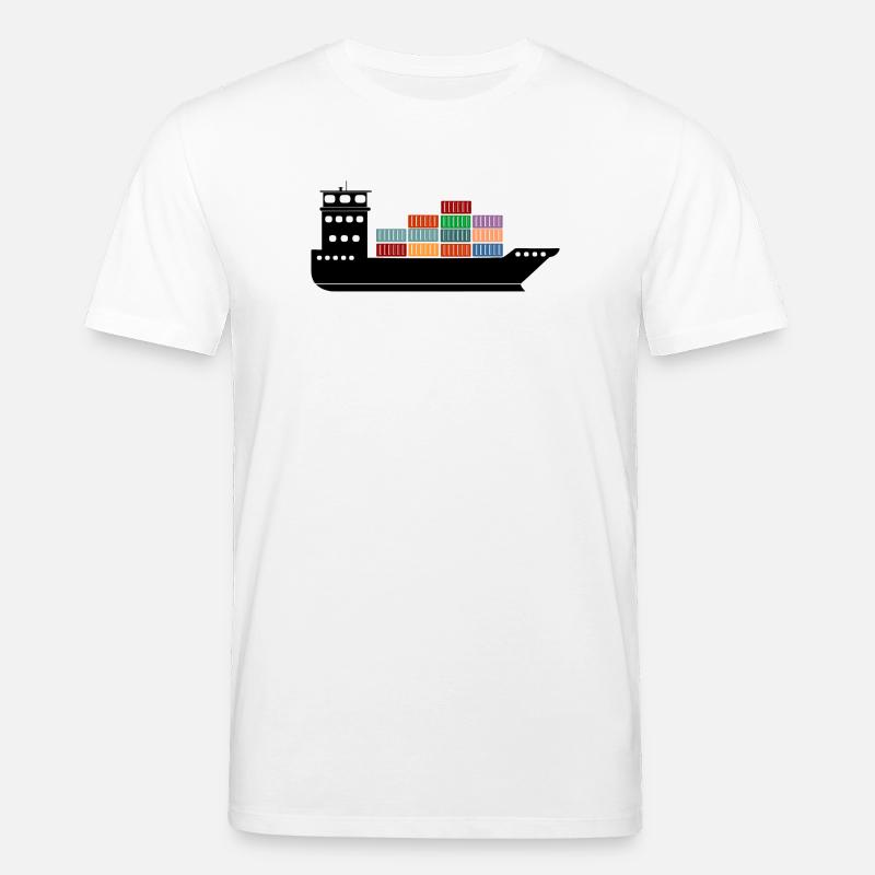 Seecontainerschiff oder Boot mit Containern - Stanley/Stella Unisex Bio-T-Shirt CREATOR  - Weiß