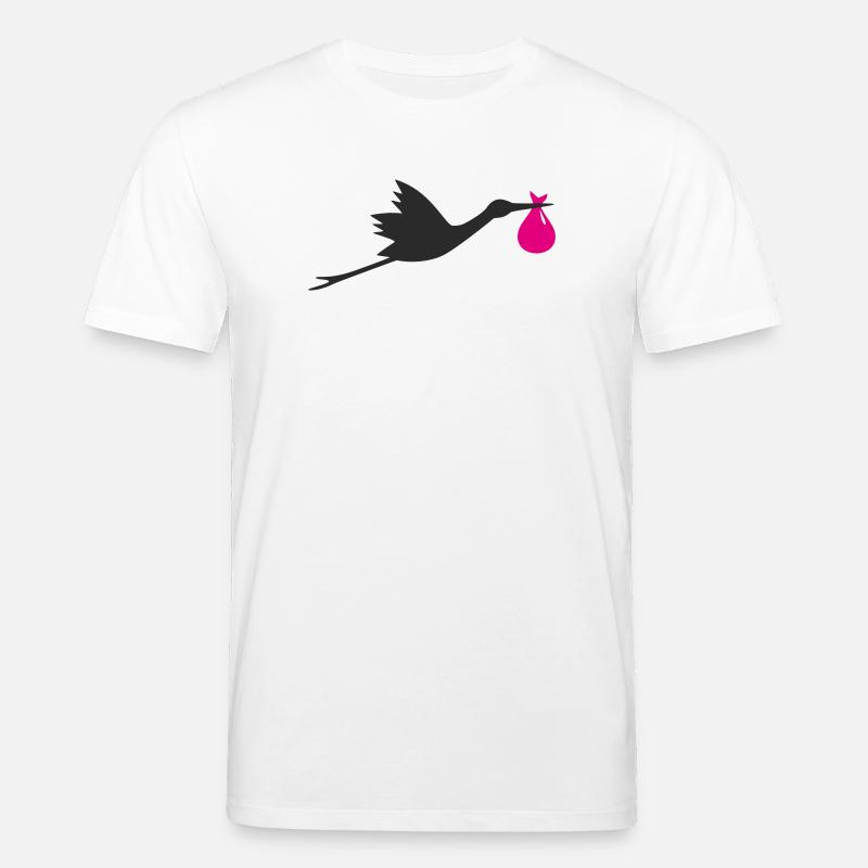 Klapperstorch Storch Mädchen rosa - Stanley/Stella Unisex Bio-T-Shirt CREATOR  - Weiß