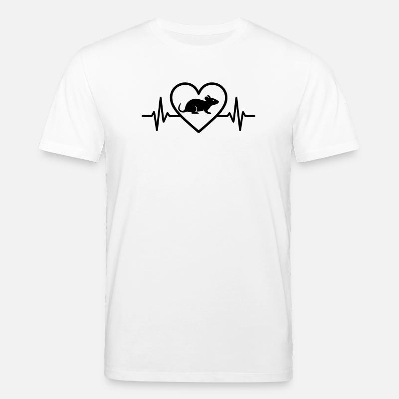 Ratte Herz - Stanley/Stella Unisex Bio-T-Shirt CREATOR  - Weiß