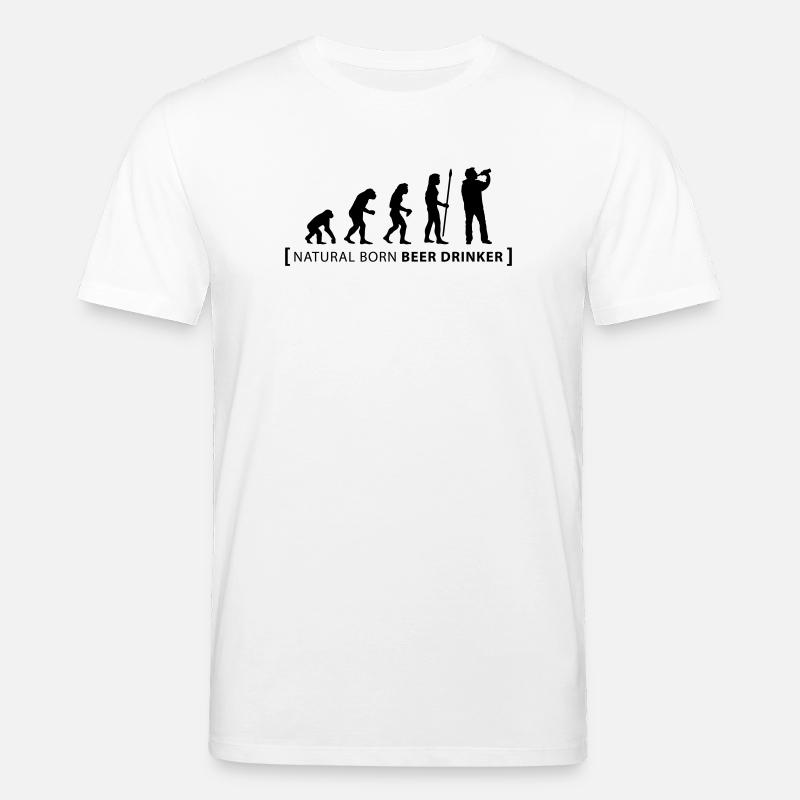 evolution_beer_drinker - Stanley/Stella CREATOR Unisex Organic T-Shirt - white
