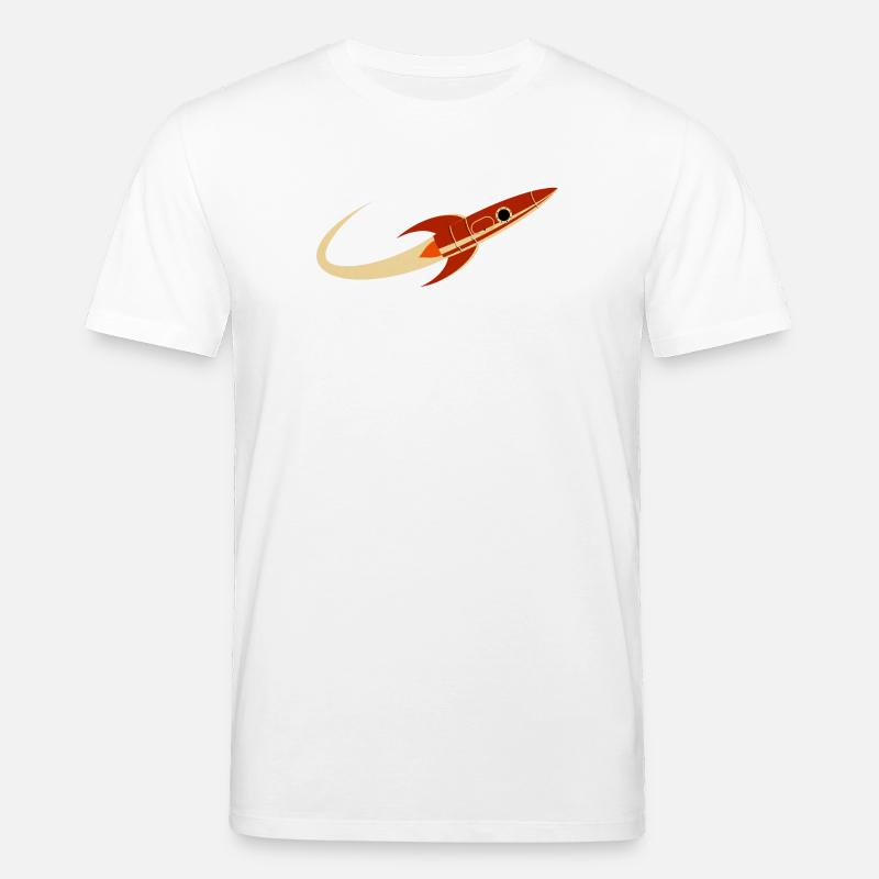 Fusée spatiale rouge - T-shirt bio CREATOR Stanley/Stella Unisexe - blanc