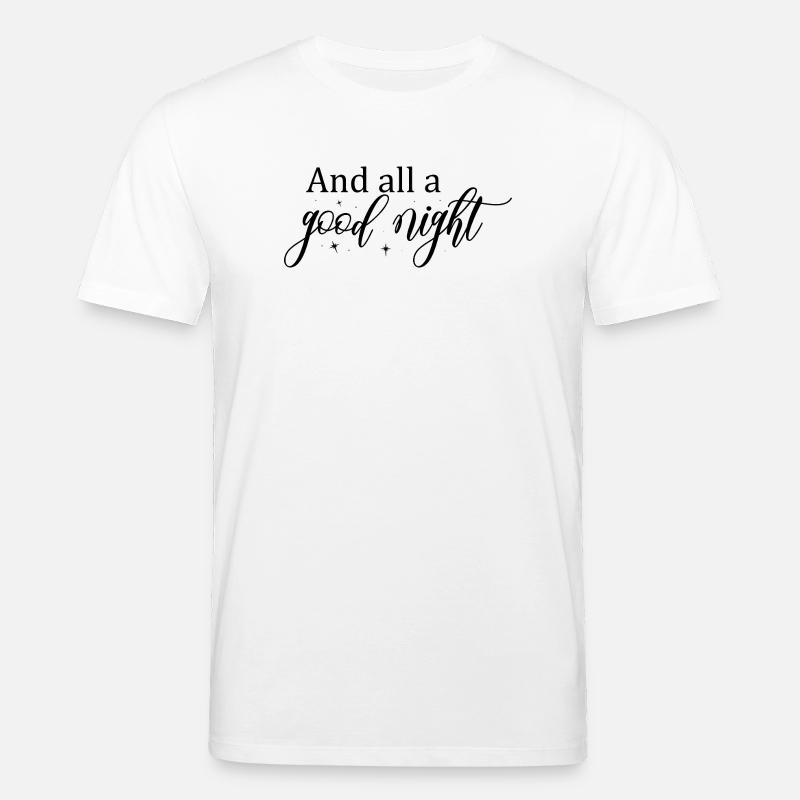 Gute Nacht Script mit Sternen - Stanley/Stella Unisex Bio-T-Shirt CREATOR  - Weiß