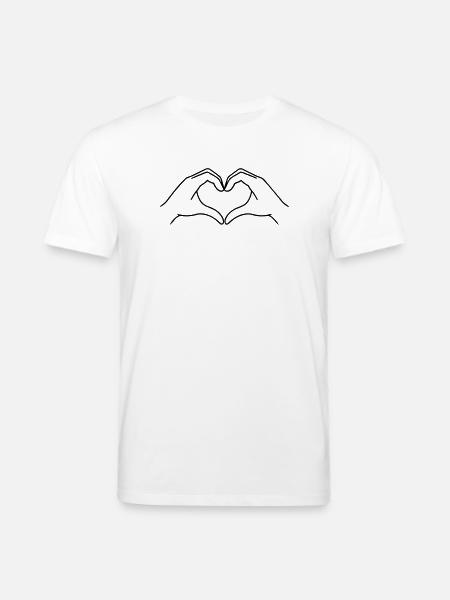Heart Hands Line Art | K-Pop Love - Stanley/Stella CREATOR Unisex Organic T-Shirt - white