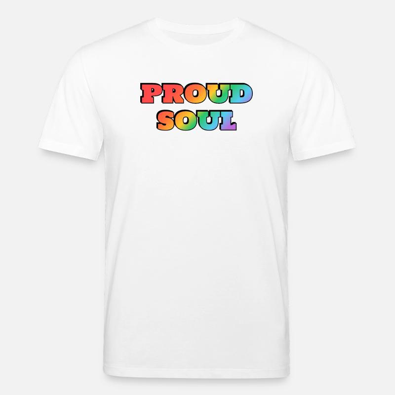 Stolze Seele Regenbogen Text - Stanley/Stella Unisex Bio-T-Shirt CREATOR  - Weiß