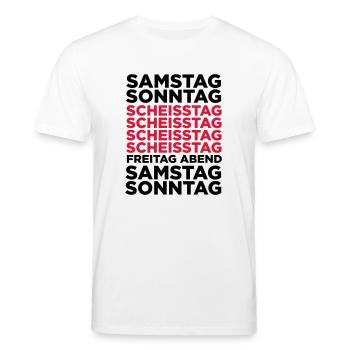 The shit day in a week! - Stanley/Stella CREATOR Unisex Organic T-Shirt - white - Front - Alina (178cm) & Michal (187cm)