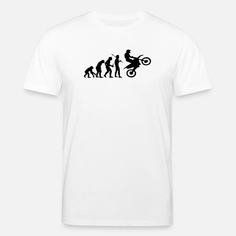 Evolution Monkey au Motocross - T-shirt bio CREATOR Stanley/Stella Unisexe - blanc
