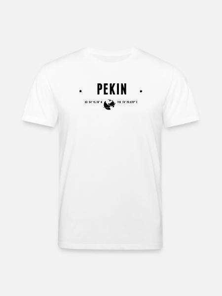 Pékin Coordonnées Géographiques Stylisées - T-shirt bio CREATOR Stanley/Stella Unisexe - blanc