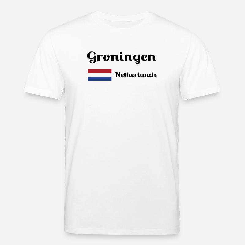 Groningue, Pays-Bas - Imprimés élégants - T-shirt bio CREATOR Stanley/Stella Unisexe - blanc