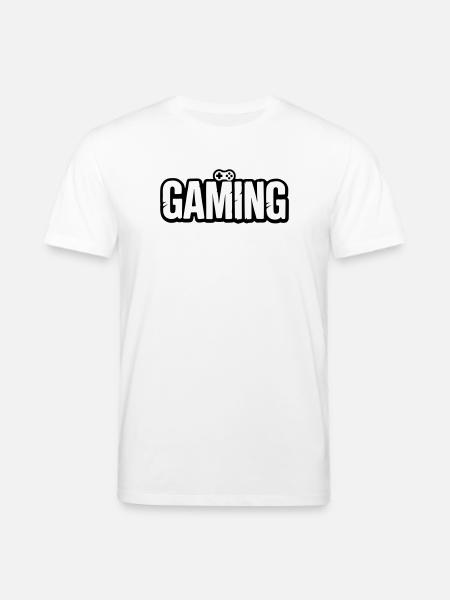 Gaming_Schrift_mit_Conroller - T-shirt bio CREATOR Stanley/Stella Unisexe - blanc