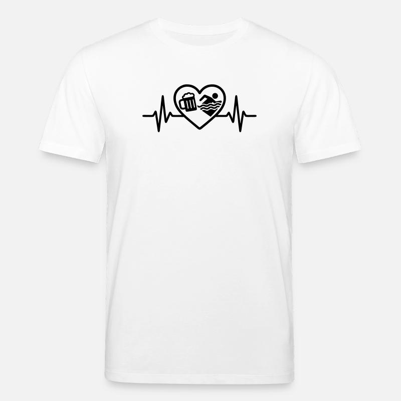 Herz Schwimmen Bier - Stanley/Stella Unisex Bio-T-Shirt CREATOR  - Weiß
