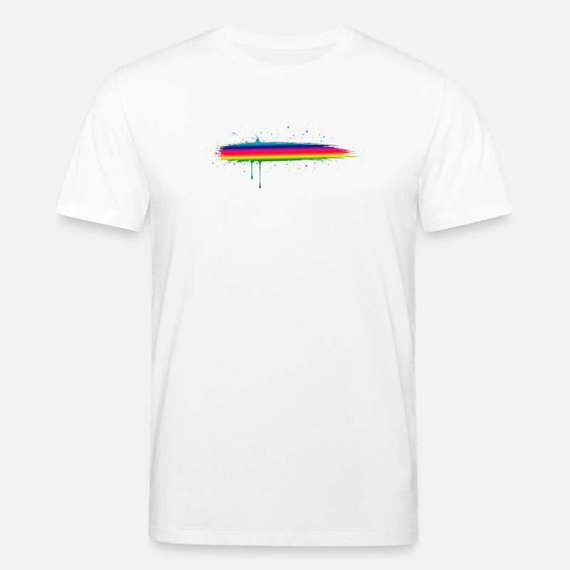 Regenbogen Pinselstrich Farbverlauf Splash - Stanley/Stella Unisex Bio-T-Shirt CREATOR  - Weiß