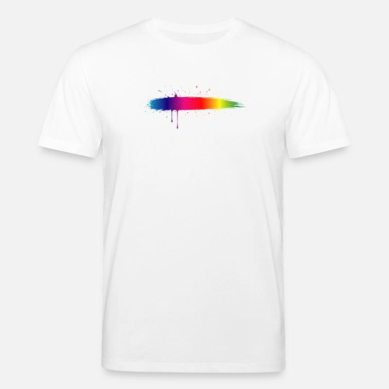 Regenbogen Pinselstrich Farbverlauf Splash - Stanley/Stella Unisex Bio-T-Shirt CREATOR  - Weiß