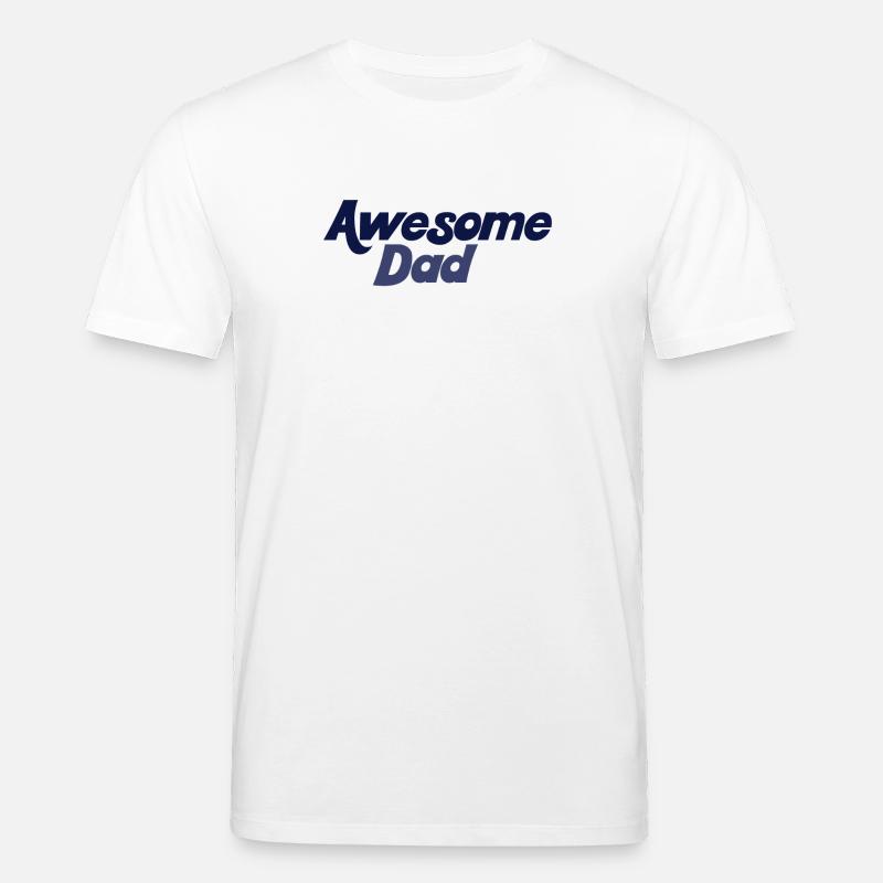 Bold Blue Gradient Awesome Dad - Stanley/Stella CREATOR Unisex Organic T-Shirt - white
