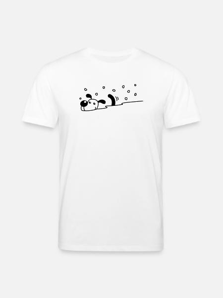 Cute dog in the snow - Stanley/Stella CREATOR Unisex Organic T-Shirt - white