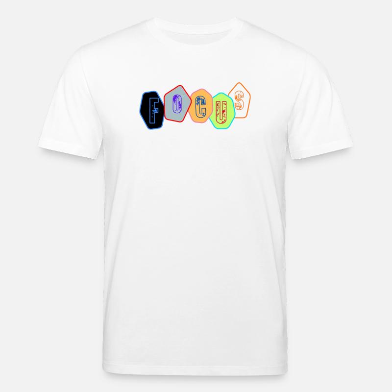 Focus in chrome blocks - Stanley/Stella CREATOR Unisex Organic T-Shirt - white
