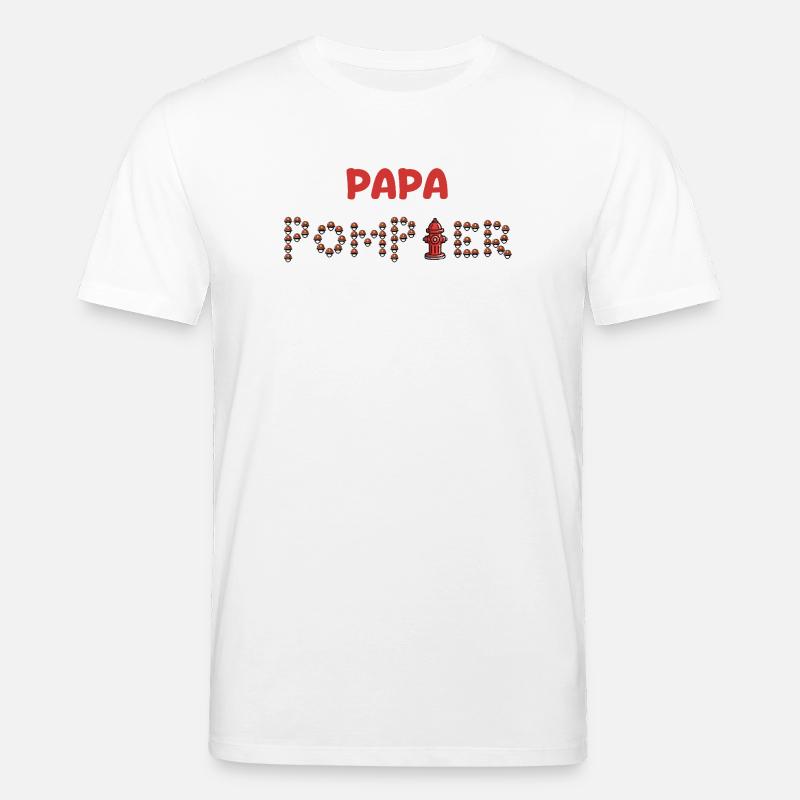 Papa_pompier - T-shirt bio CREATOR Stanley/Stella Unisexe - blanc