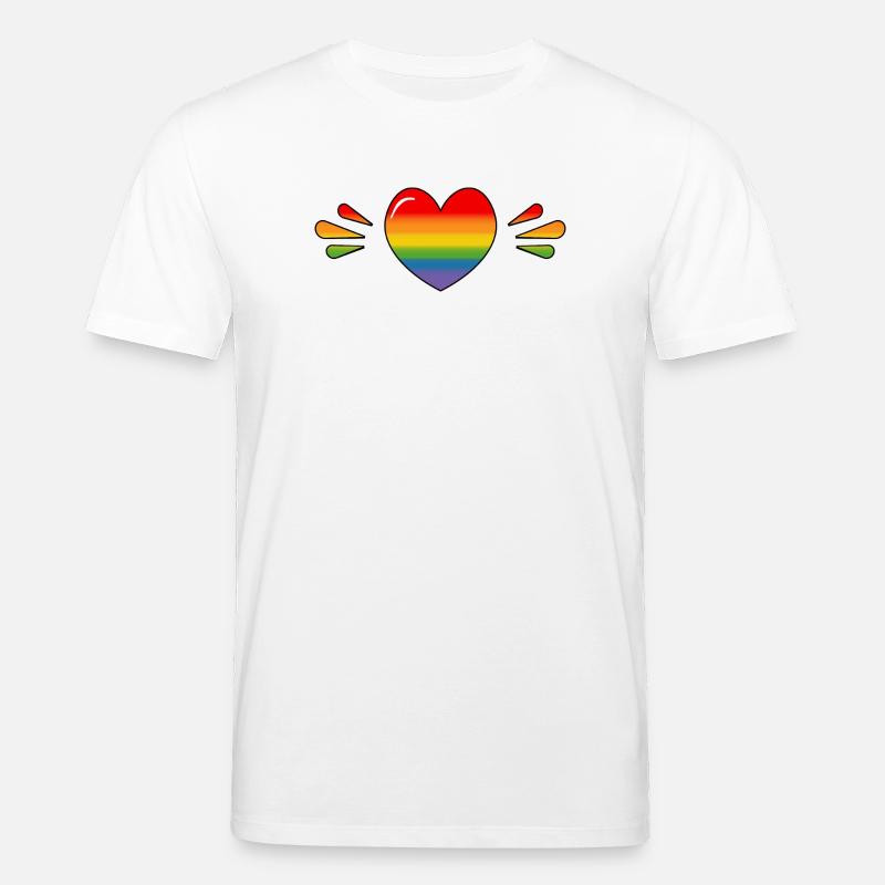 Rainbow Sparkling heart - Stanley/Stella Unisex Bio-T-Shirt CREATOR  - Weiß