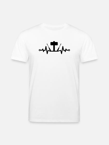 Tool Heartbeat – Hammer and Screwdriver - Stanley/Stella CREATOR Unisex Organic T-Shirt - white
