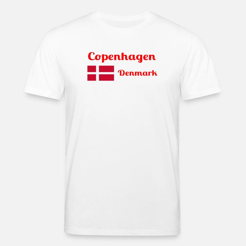 Copenhague, Danemark - Imprimés élégants - T-shirt bio CREATOR Stanley/Stella Unisexe - blanc